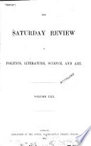 The Saturday Review of Politics, Literature, Science and Art cover