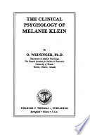 The Clinical Psychology of Melanie Klein cover