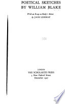 Poetical Sketches cover