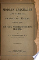 Modern Languages and Classics in America and Europe Since 1880 cover