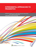 Experimental Approaches to Pragmatics cover