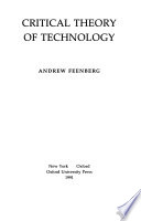Critical Theory of Technology cover